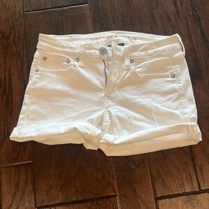 White jean shorts